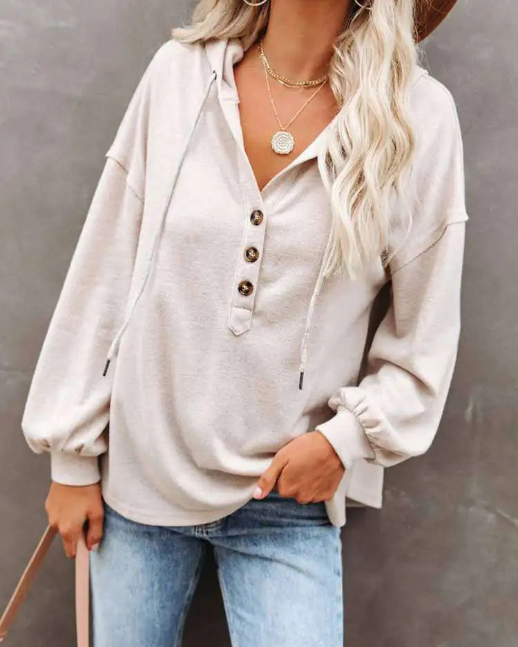 Ladies' Casual Hooded Cardigan