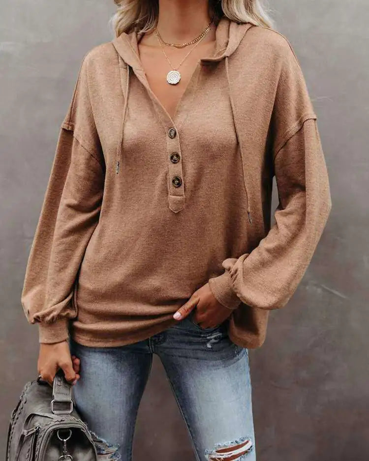 Ladies' Casual Hooded Cardigan