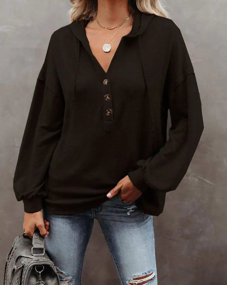 Ladies' Casual Hooded Cardigan